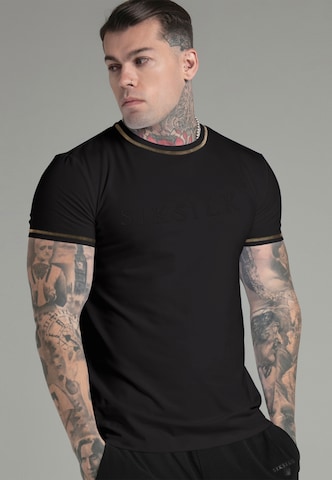 T-Shirt SikSilk en noir : devant