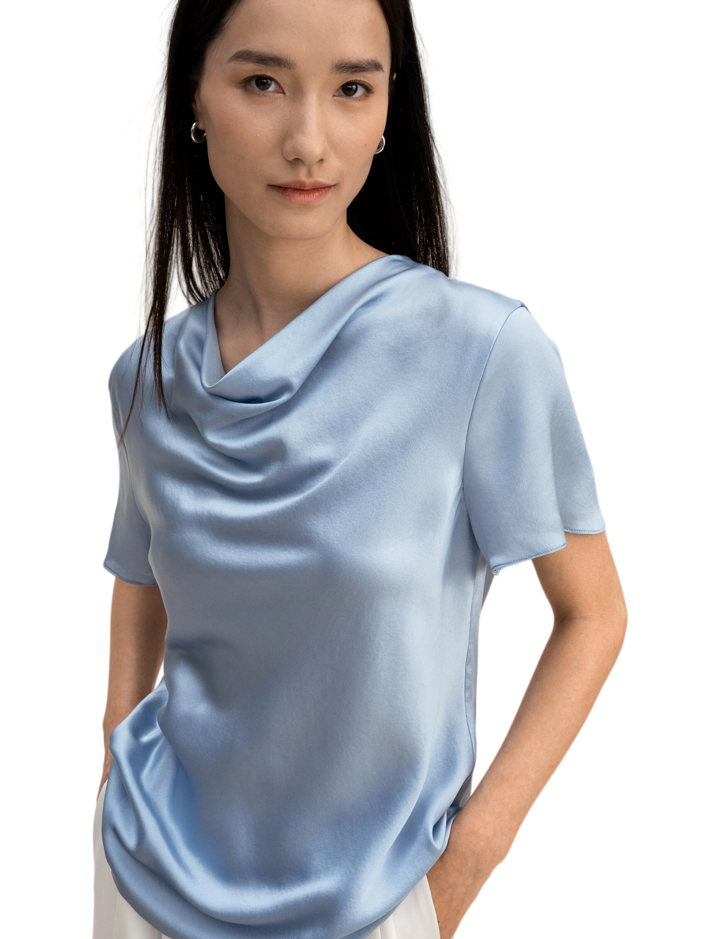 Lilysilk Blouse 'Puli-Oberteil' in Blauw
