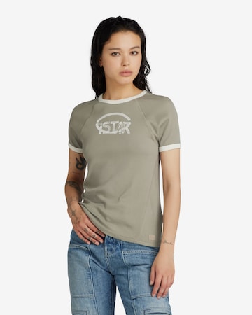 T-shirt G-Star RAW en vert : devant