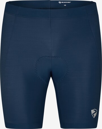 ZIENER Skinny Workout Pants 'NIARA X-Function' in Blue: front