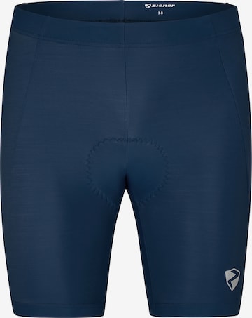 ZIENER Skinny Workout Pants 'NIARA X-Function' in Blue: front