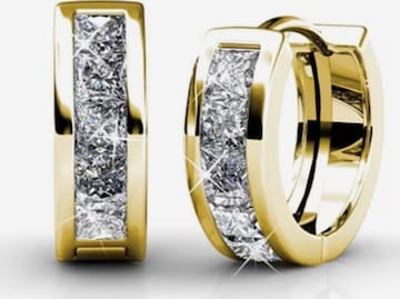 ROUGEMONT Jewellery Earrings 'Princess cut Creolen Ohrringe' in Gold: front