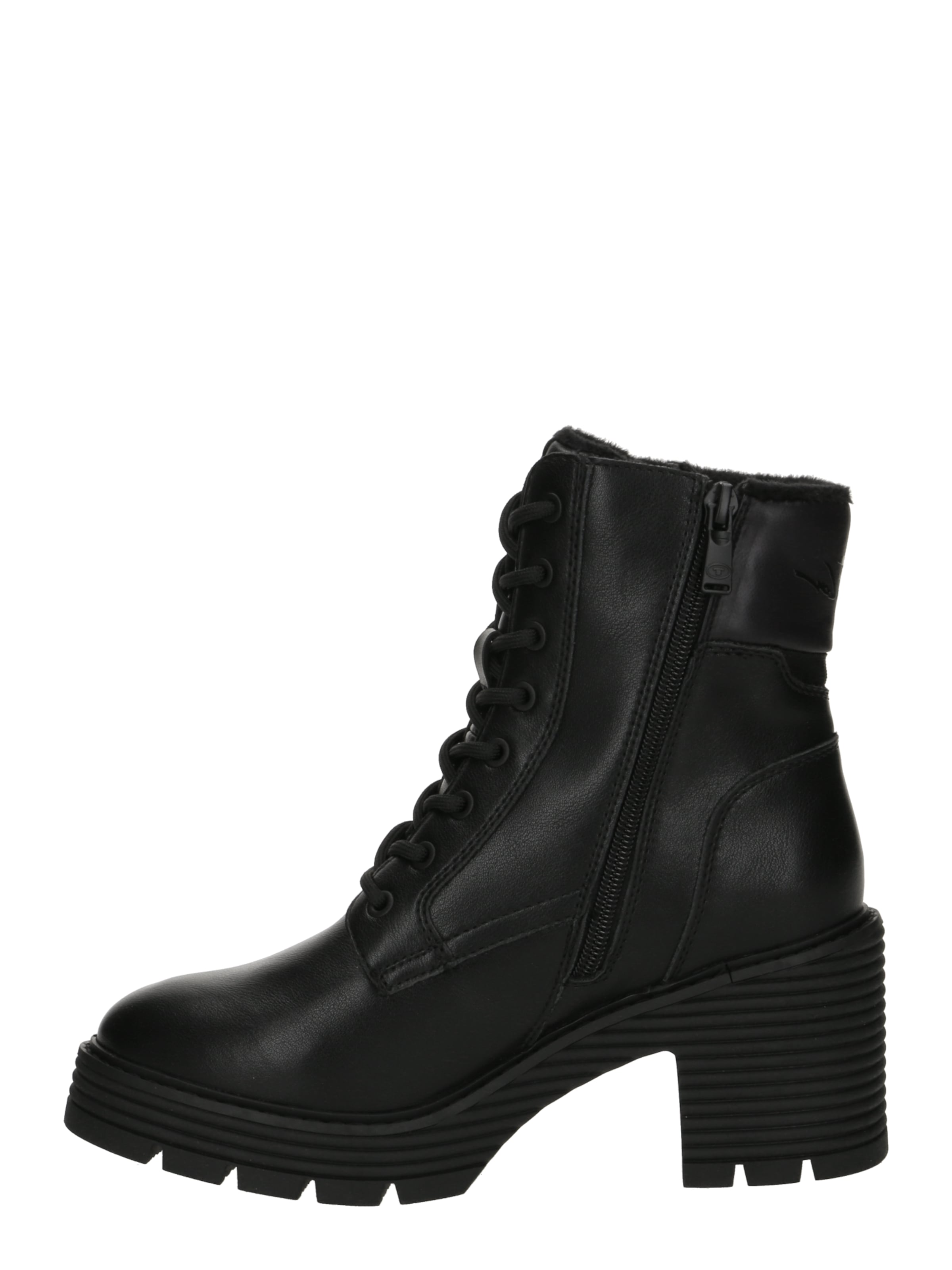 TOM TAILOR Lace-Up Ankle Boots in Black