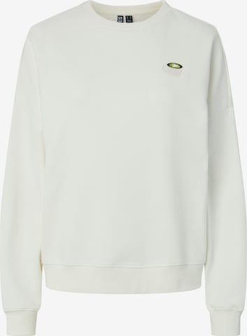 PIECESSweater majica 'PCFAST' - bijela boja: prednji dio