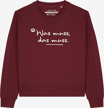 Sweat-shirt 'Was Muss Das Muss' Watapparel en rouge : devant