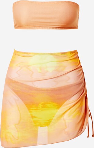 Nasty Gal - Bandeau Bikini en naranja: frente