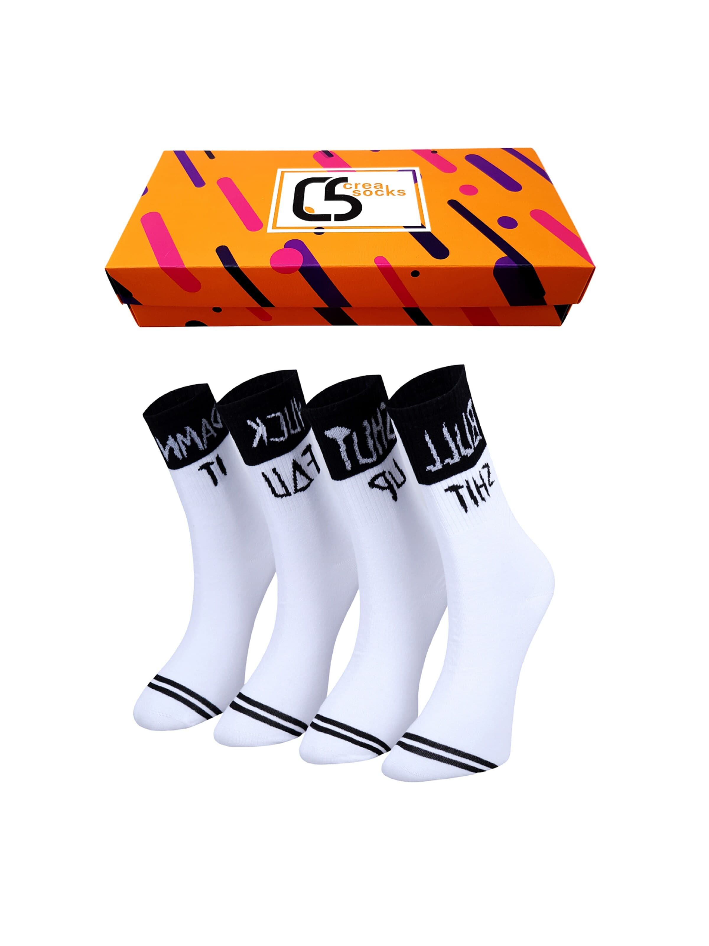 Crea Socks Sukat 'Kreuz' värissä valkoinen: etupuoli