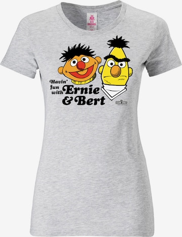 LOGOSHIRT T-Shirt 'Ernie & Bert' in Grau: predná strana