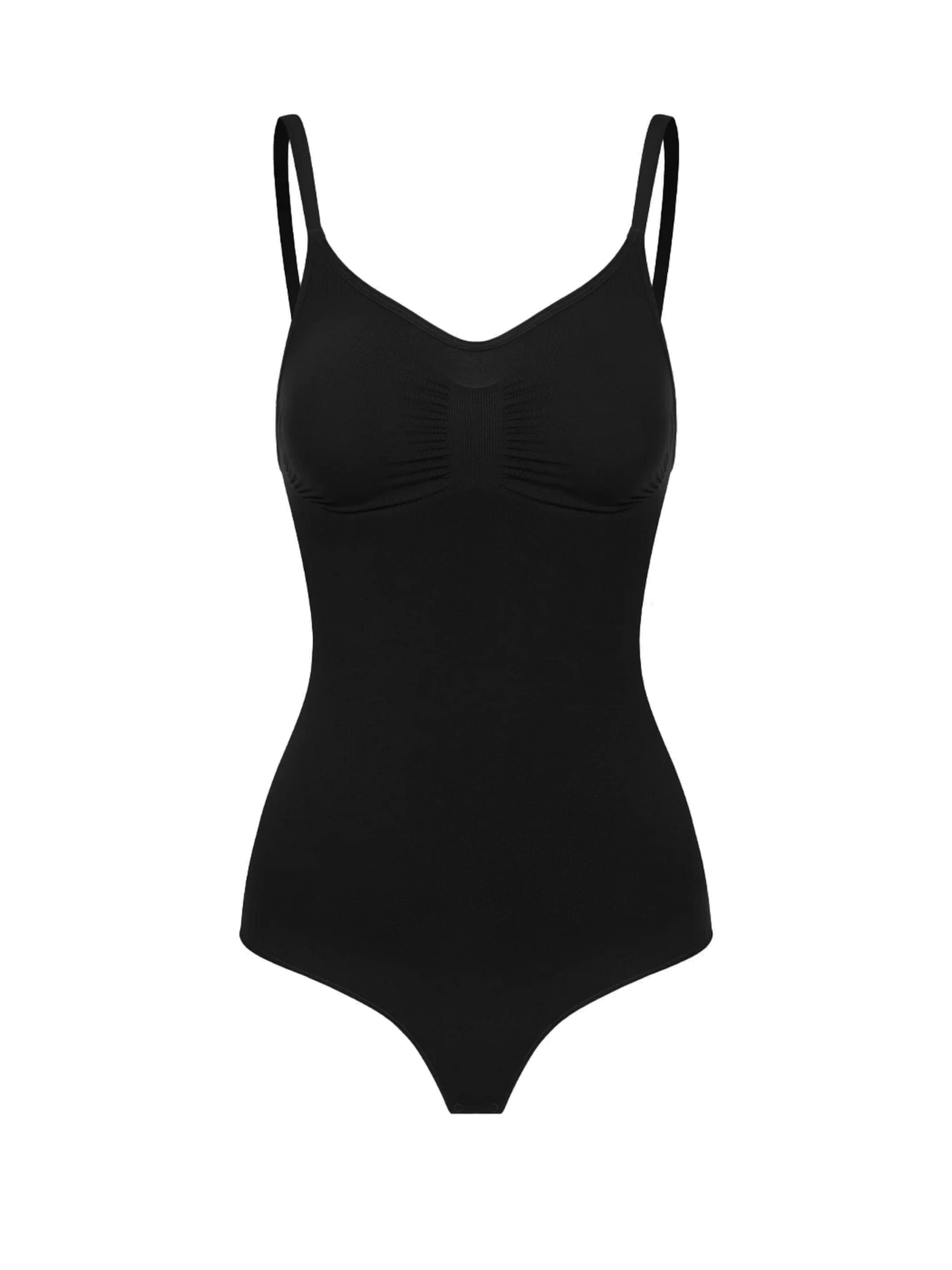 cfab (formerly creamy fabrics) - Body moldeador 'Sculpting Shapewear mit String' en negro: frente