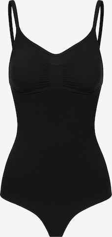cfab (formerly creamy fabrics) - Body moldeador 'Sculpting Shapewear mit String' en negro: frente