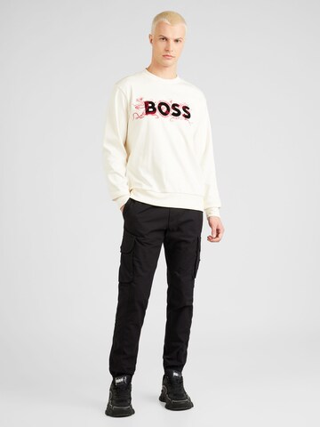 Sweat-shirt 'Soleri119' BOSS en blanc