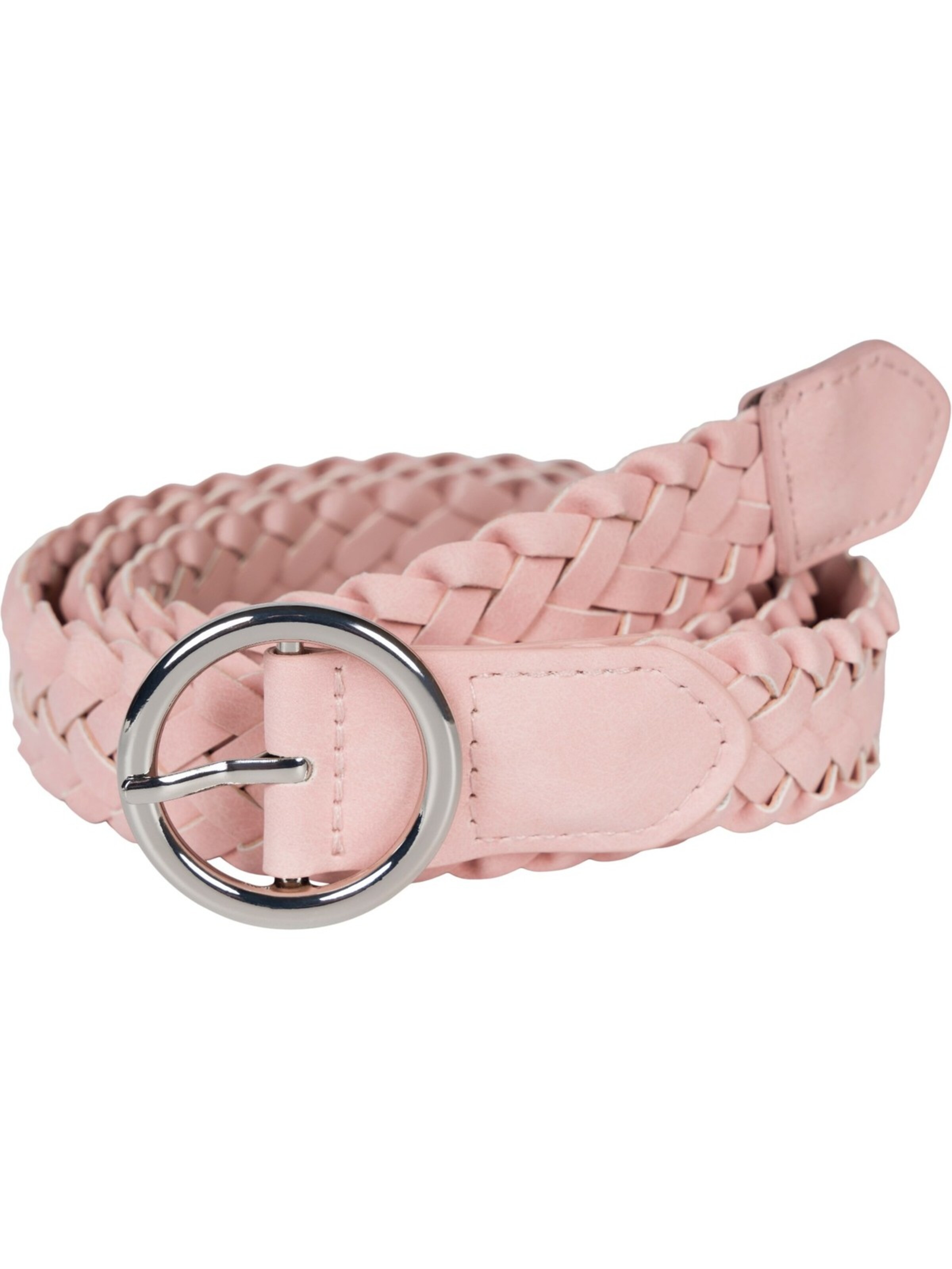 styleBREAKER Gürtel 'Schmaler Flechtgürtel'‌‌ in Pink: Vorderseite