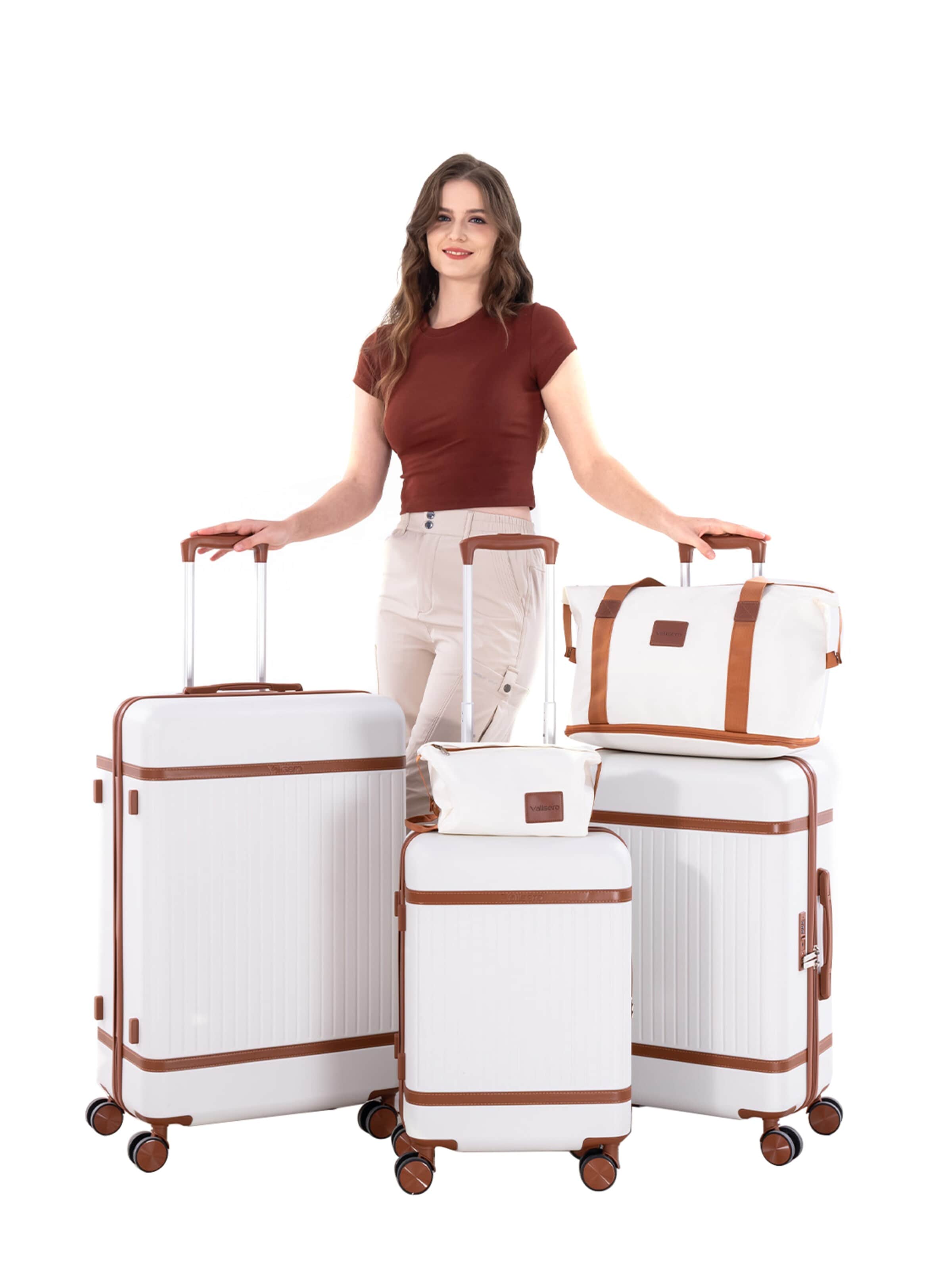 Vallsero Kofferset 'LG4 — VALLSERO Riviera 5-teiliges Kofferset'‌‌‌‌‌‌‌‌‌‌ in Weiß: Vorderseite