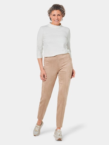 Goldner Slim fit Pleat-Front Pants in Beige