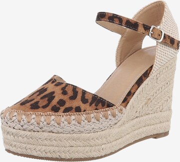 Ital-Design Strap Sandals in Brown: front