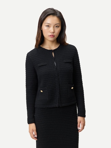 GOBI Cashmere Neuletakki 'Textured Knit Cashmere Jacket-Style Cardigan' värissä musta: etupuoli