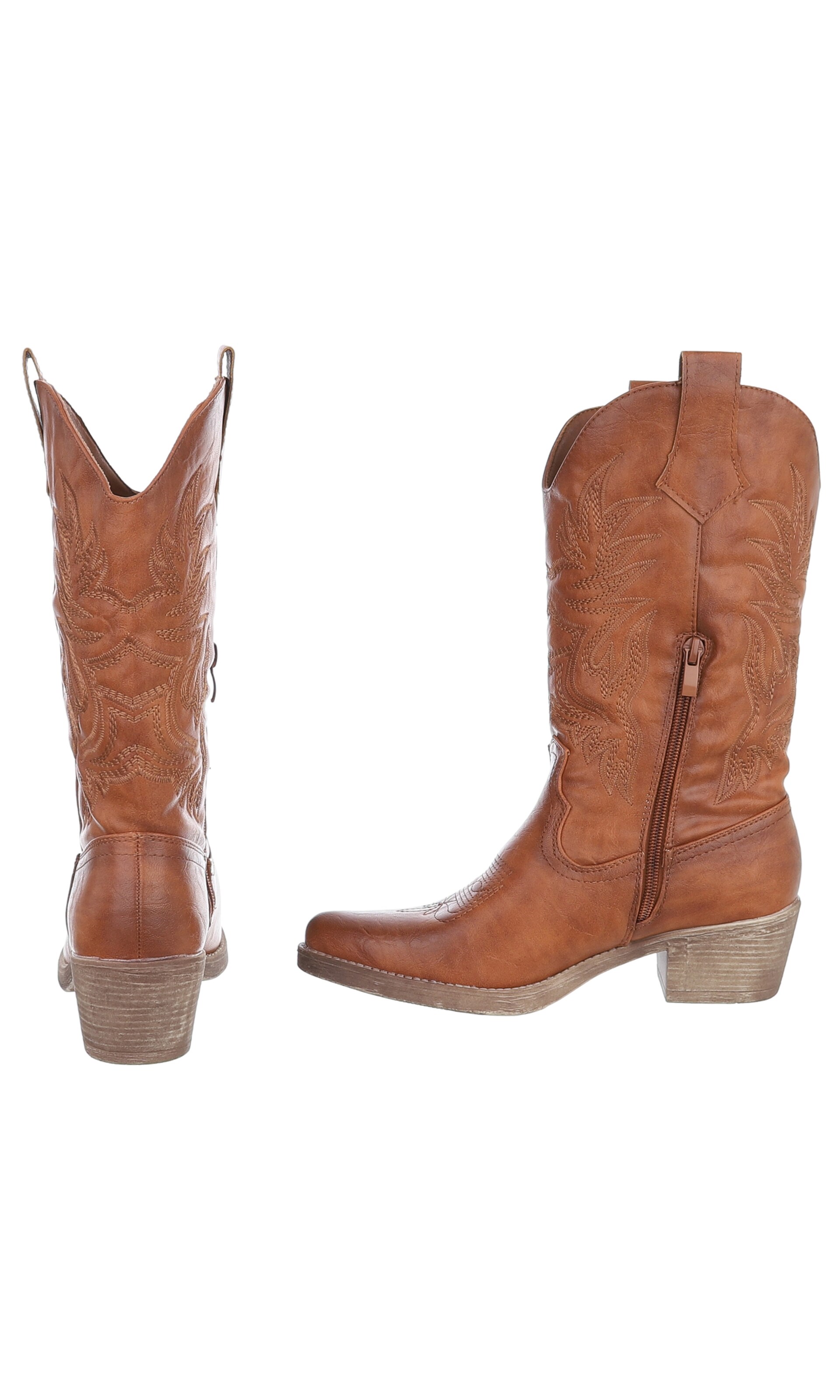 Ital-Design Cowboy Boots in Beige