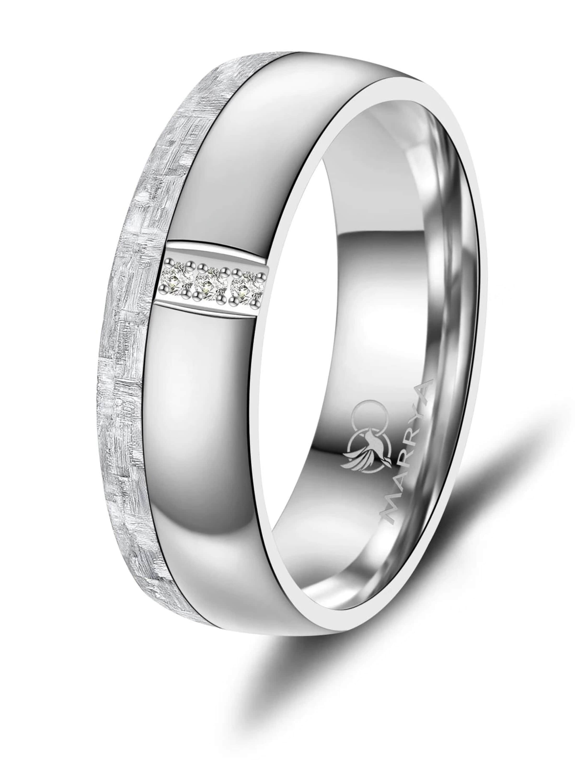 Anello 'MARRYA CA-23 Eheringe aus Carbon' di MARRYA in argento: frontale