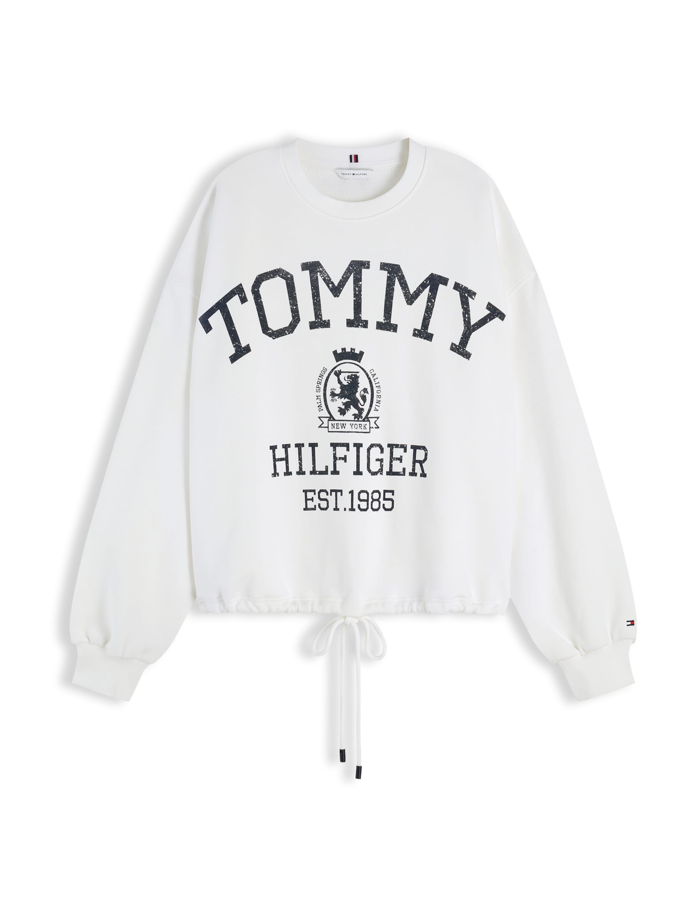 TOMMY HILFIGER Суичър 'VARSITY CREST' в бяло: отпред