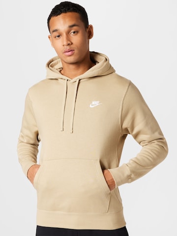 Nike Sportswear - Regular Fit Sweatshirt 'Club Fleece' em bege: frente