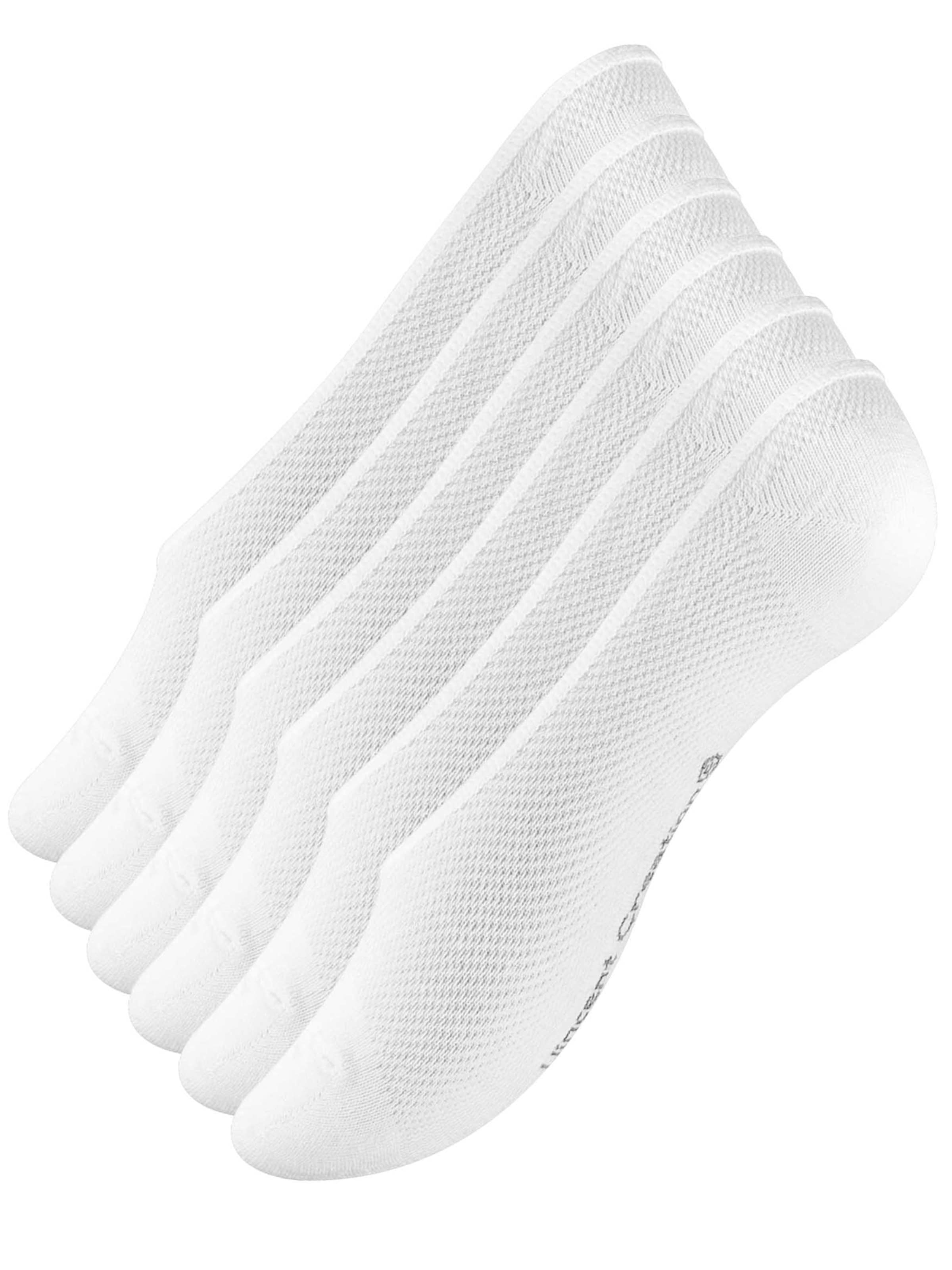 Vincent Creation - Meias curtas 'Footies' em branco: frente