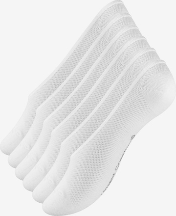 Vincent Creation - Meias curtas 'Footies' em branco: frente