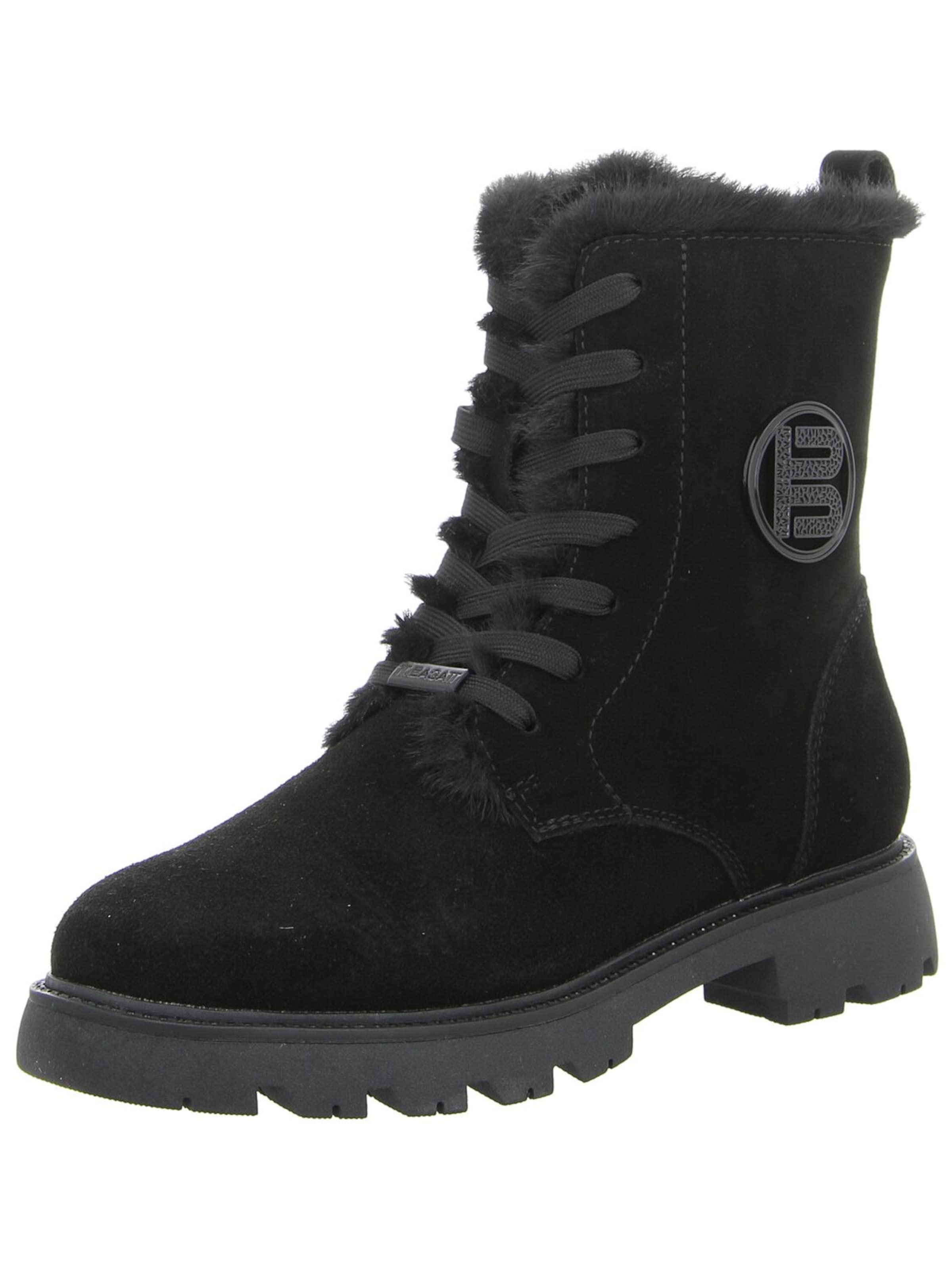 TT. BAGATT Schnürstiefel 'Damen Stiefelette D31ATW501400-1000 Rauleder in schwarz' in Schwarz: Vorderseite