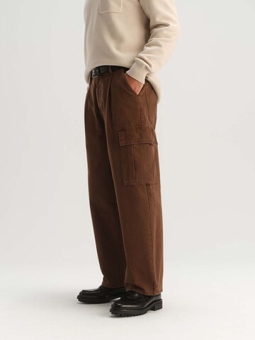 TRAPP Wide leg Bandplooibroek in Bruin