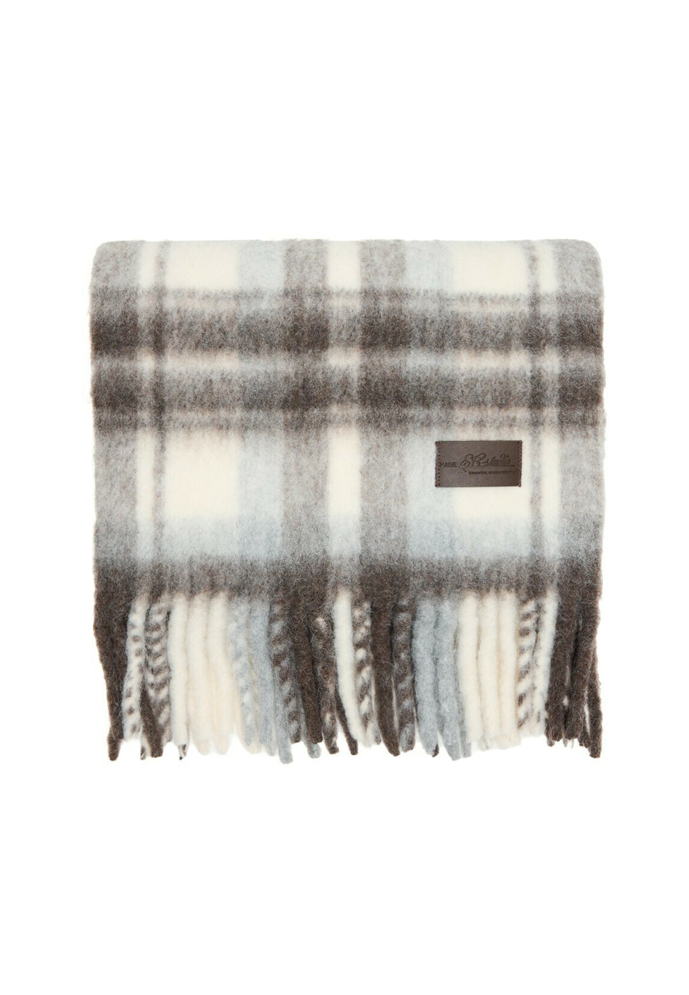 Bershka Scarf in One Size in Ecru / Chocolate, Item view