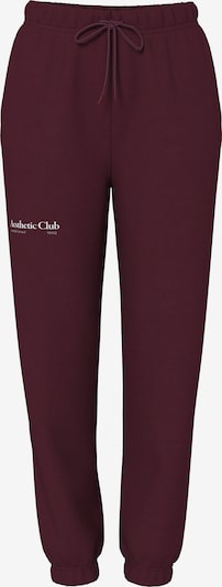 PIECES Housut 'PCRISSO' värissä viininpunainen / valkoinen, Tuotenäkymä