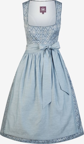 SPIETH & WENSKY Dirndl 'Hermine' in Midilänge in Blau: Vorderseite