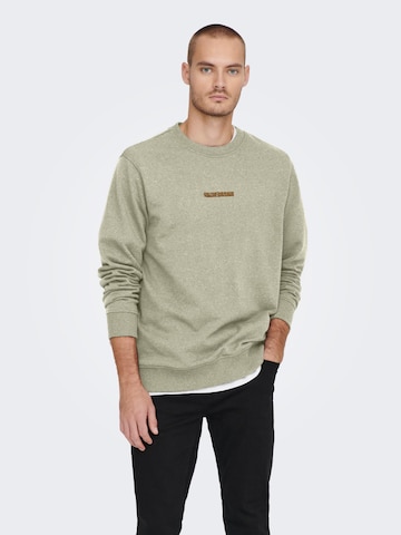 Only & Sons Sweatshirt 'Elon' in Beige: front