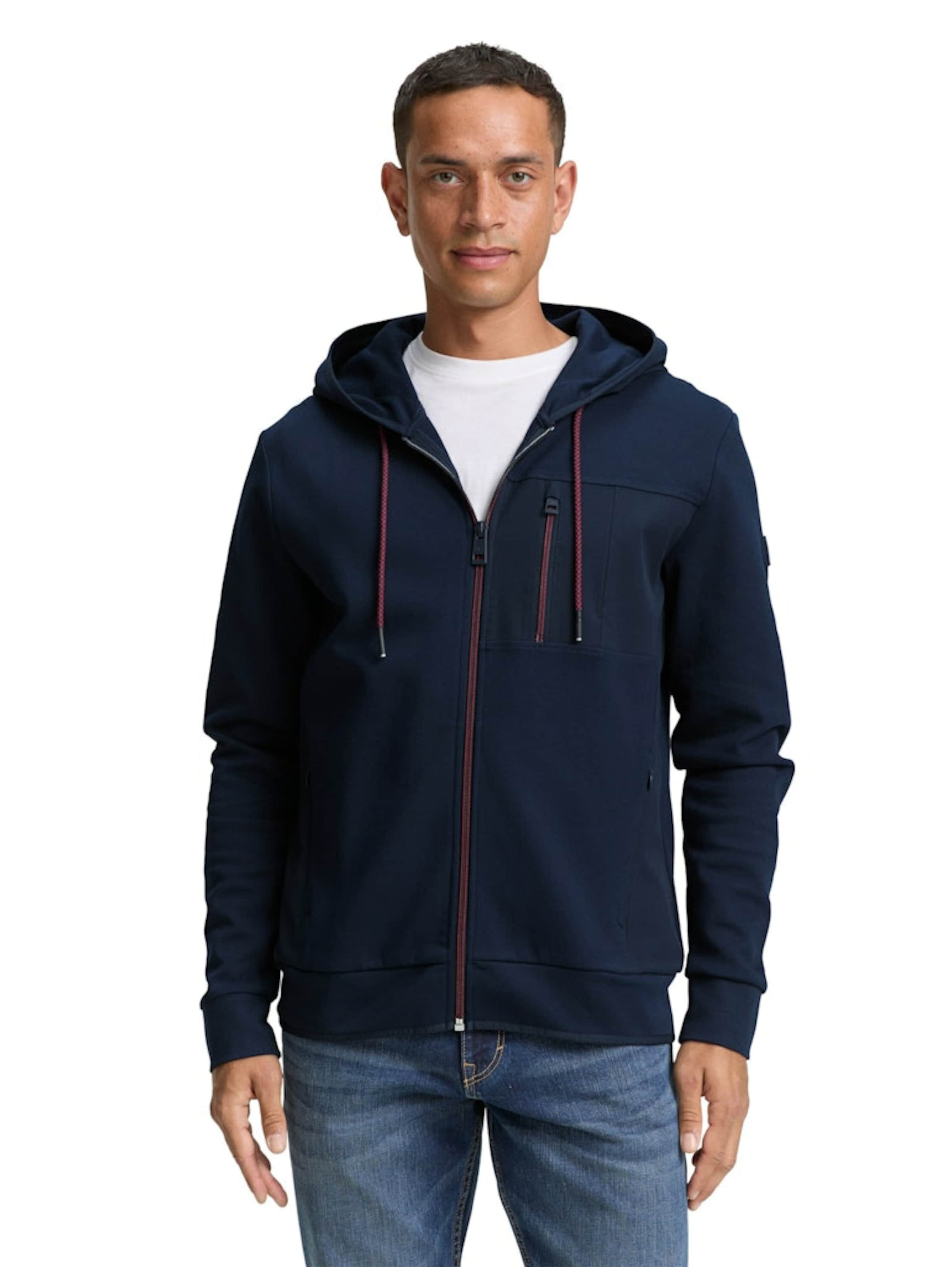 TOM TAILOR Sweatjacke in Blau: Vorderseite