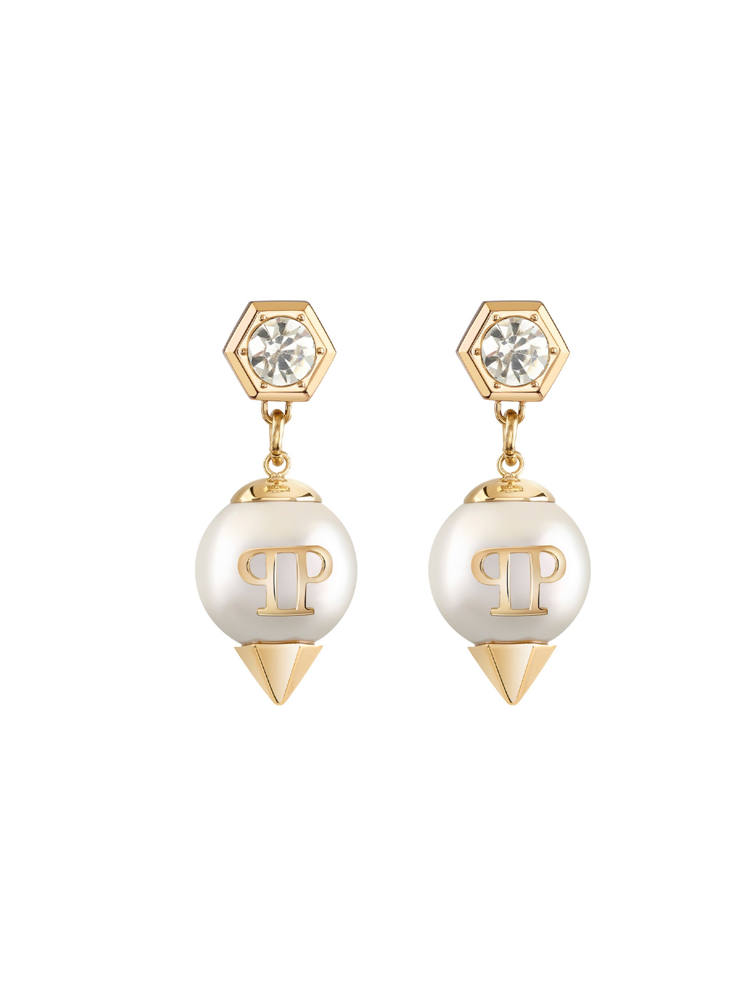 Boucles d'oreilles 'Plein Rhapsody' Philipp Plein en or : devant
