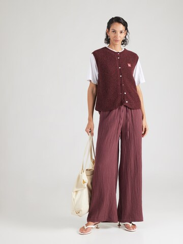 Wide leg Pantaloni di QS in rosso