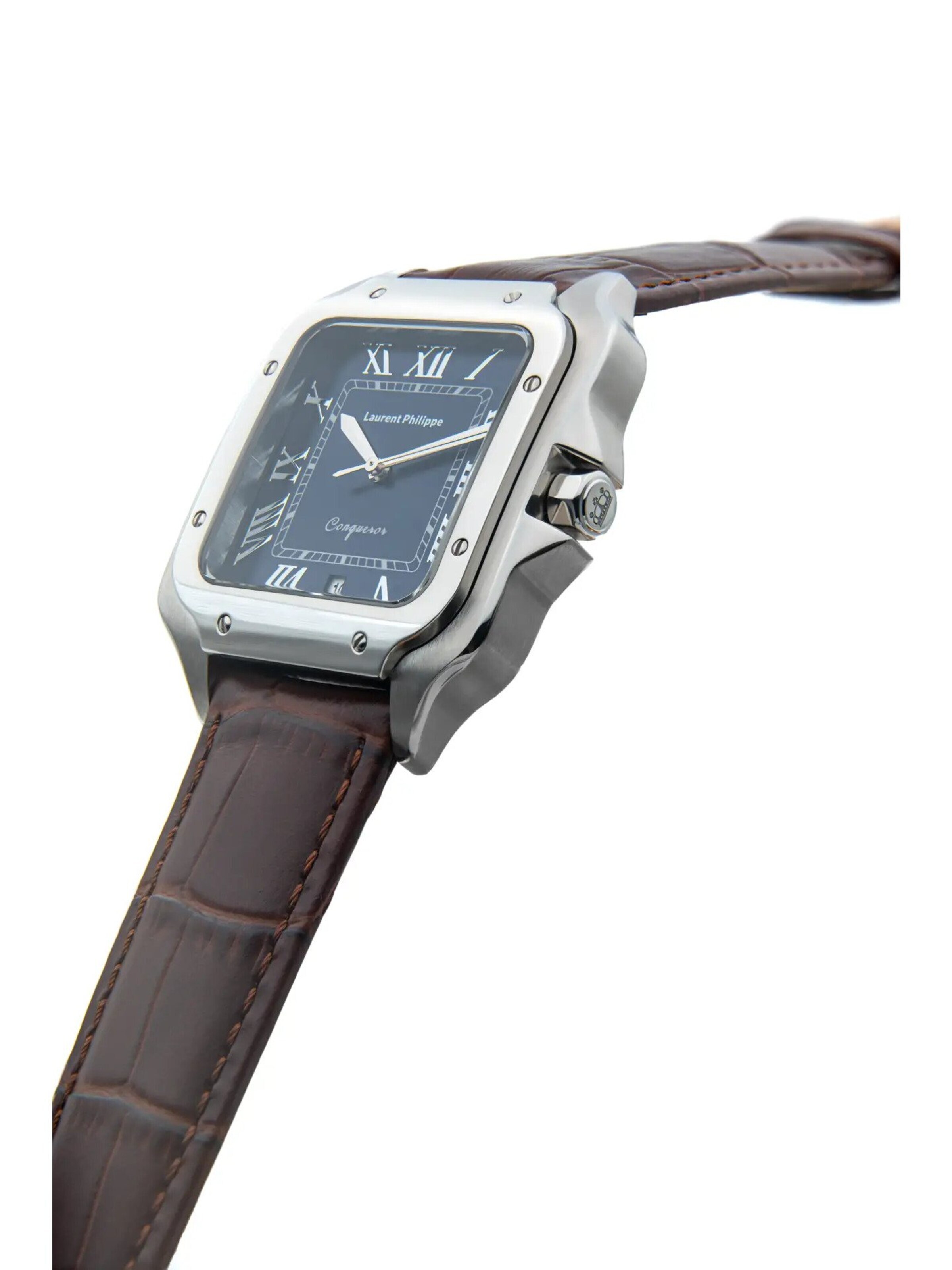 Laurent Philippe - Reloj analógico 'Conqueror Burmese Blue – Brun du Palais Edition' en marrón