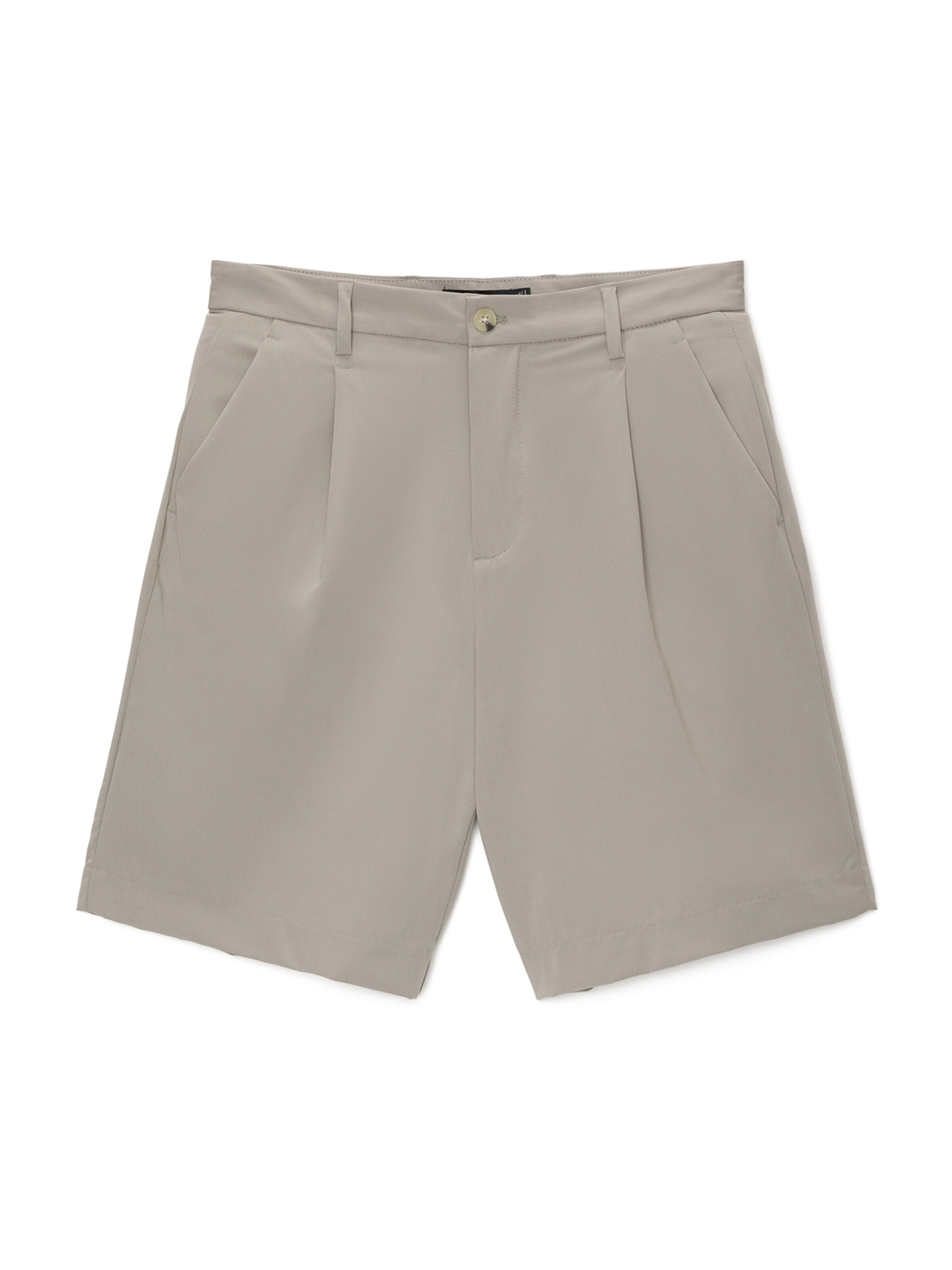 Pull&Bear Loosefit Kalhoty se sklady v pase – šedá: přední strana