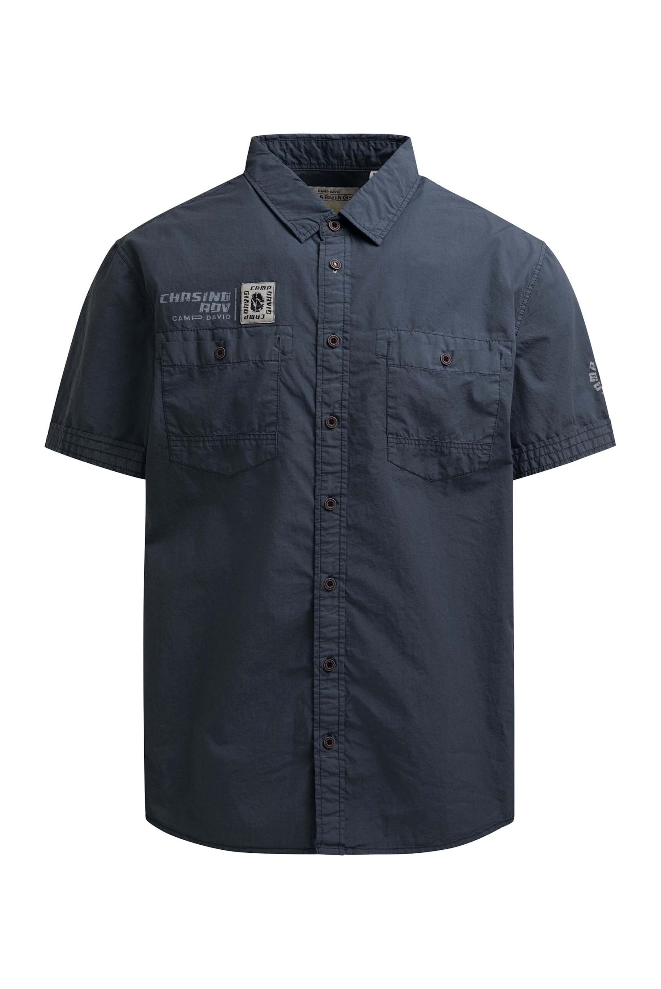 CAMP DAVID Regular fit Button Up Shirt in Blue: front