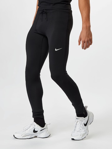 Skinny Pantalon de sport 'Challenger' NIKE en noir : devant
