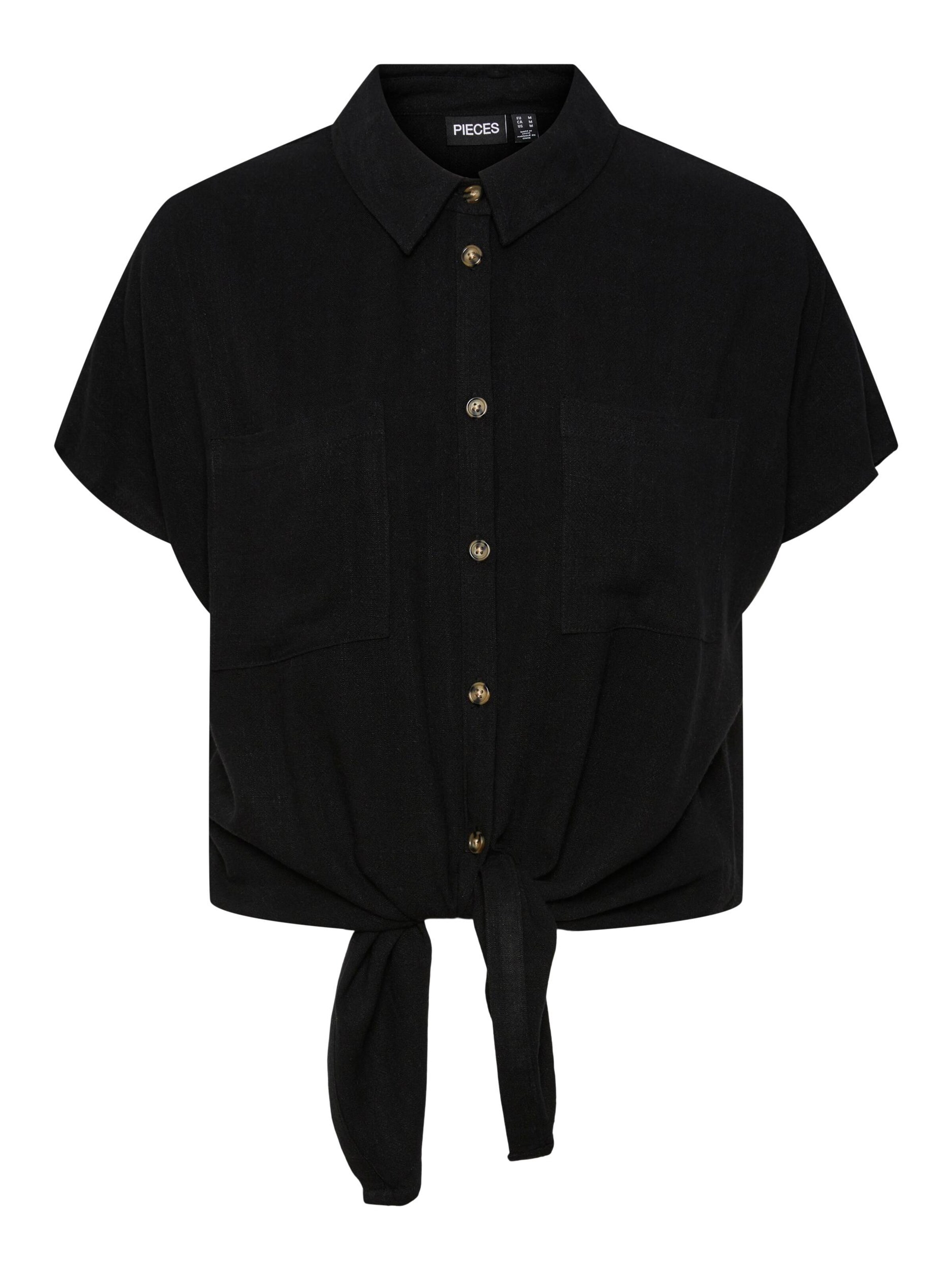 PIECES Blouse 'Vinsty' in Black: front