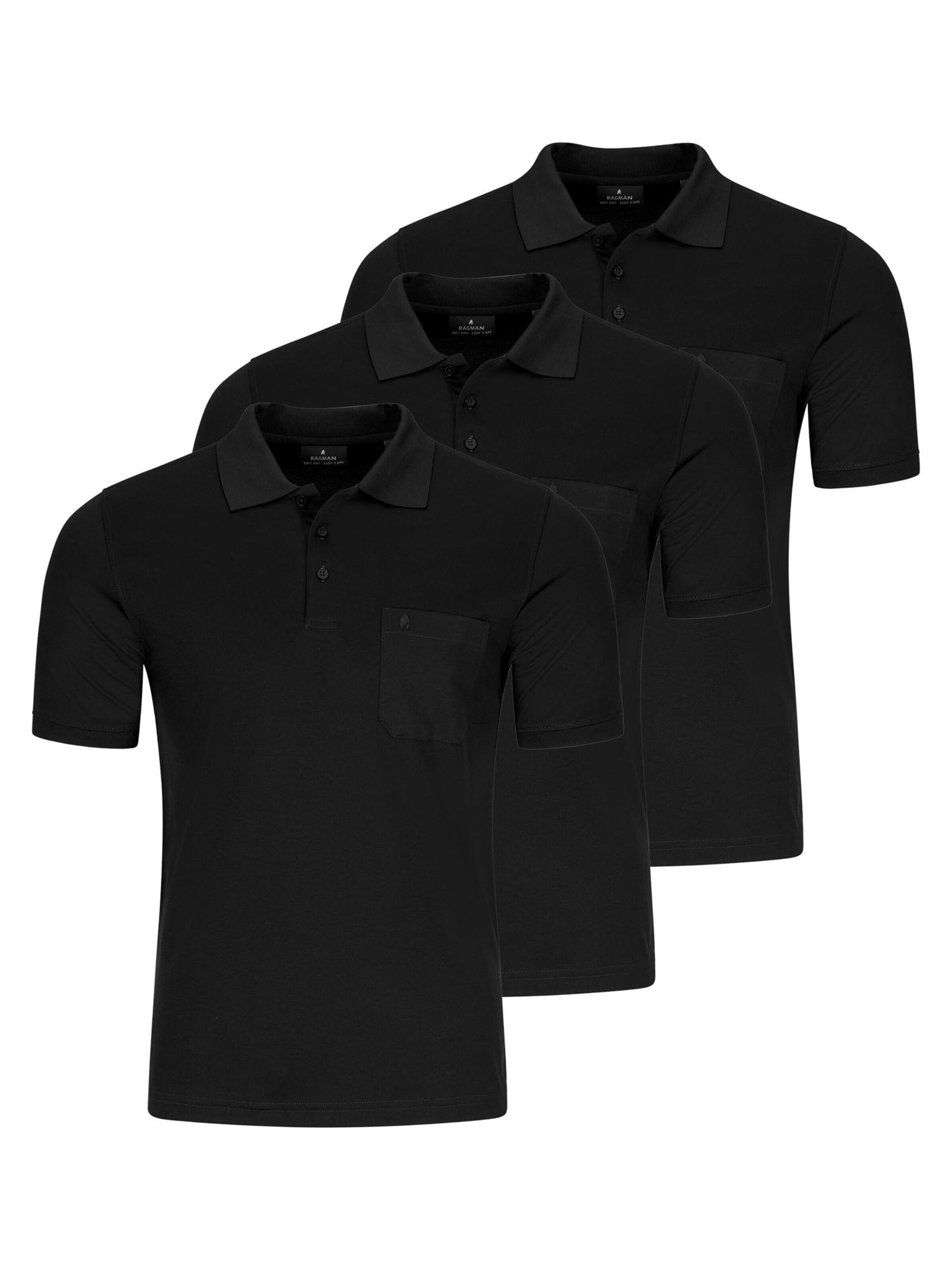 Ragman Shirt 'Basic' in Black: front