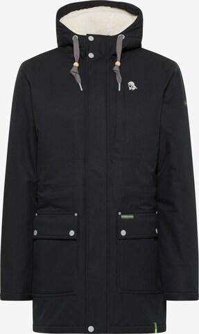 Parka d’hiver Schmuddelwedda en noir : devant