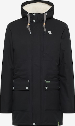 Parka d’hiver Schmuddelwedda en noir : devant