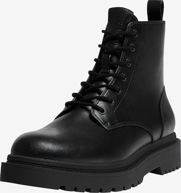 Pull&Bear Boots med snörning i svart: framsida
