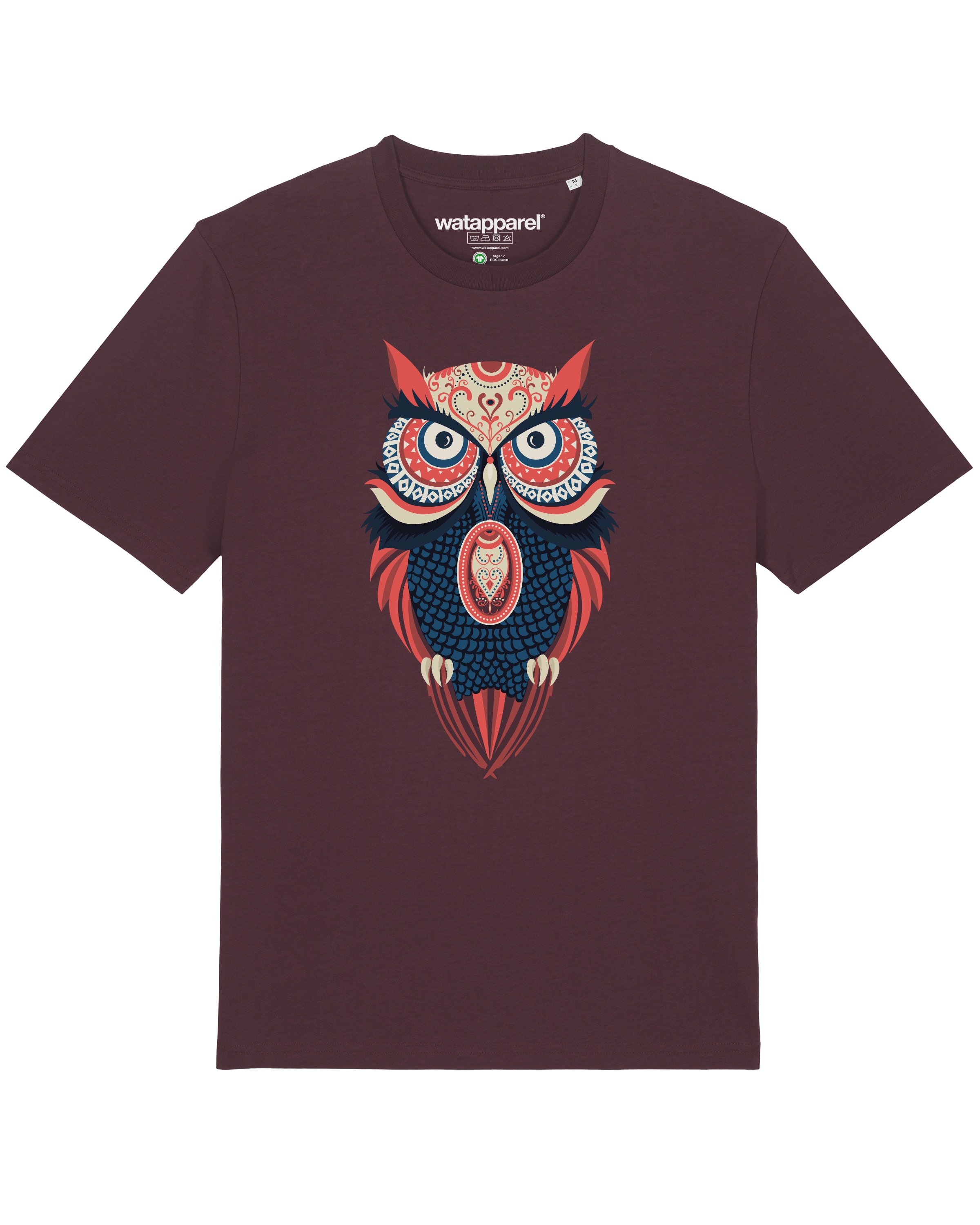 Maglietta 'Colorful Owl' di Watapparel in rosso: frontale
