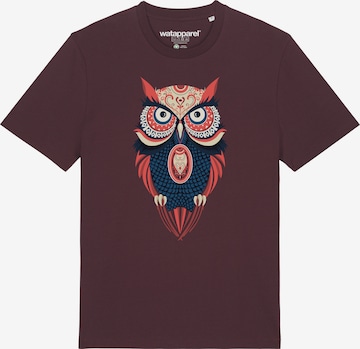 Watapparel Shirt 'Colorful Owl' in Rood: voorkant
