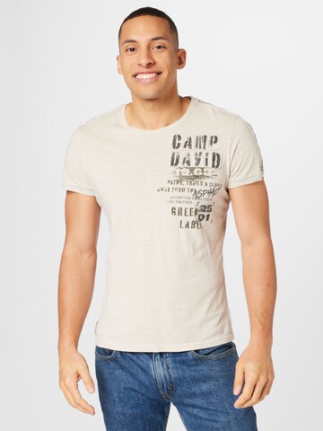 CAMP DAVID Shirt in Beige: front