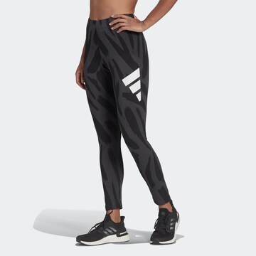 ADIDAS SPORTSWEAR Skinny Workout Pants in Black: front