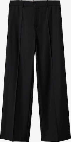 Wide leg Pantaloni cu dungă 'City' de la MANGO pe negru: față