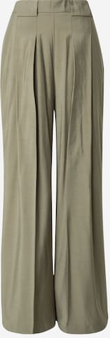 MOS MOSH Wide leg Pleat-Front Pants 'MMThea Eden' in Green: front